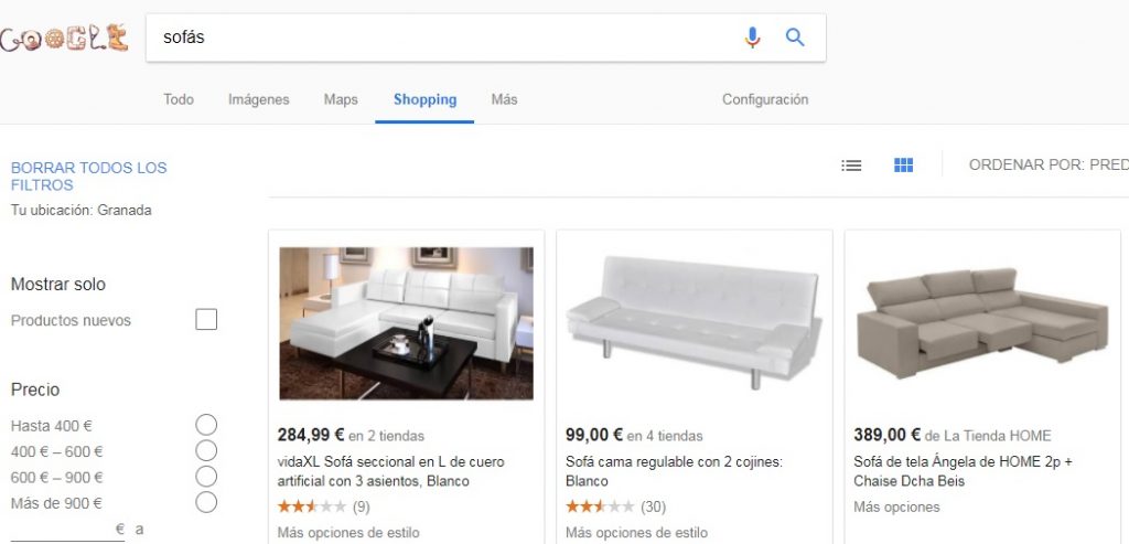 google adwords campana shopping